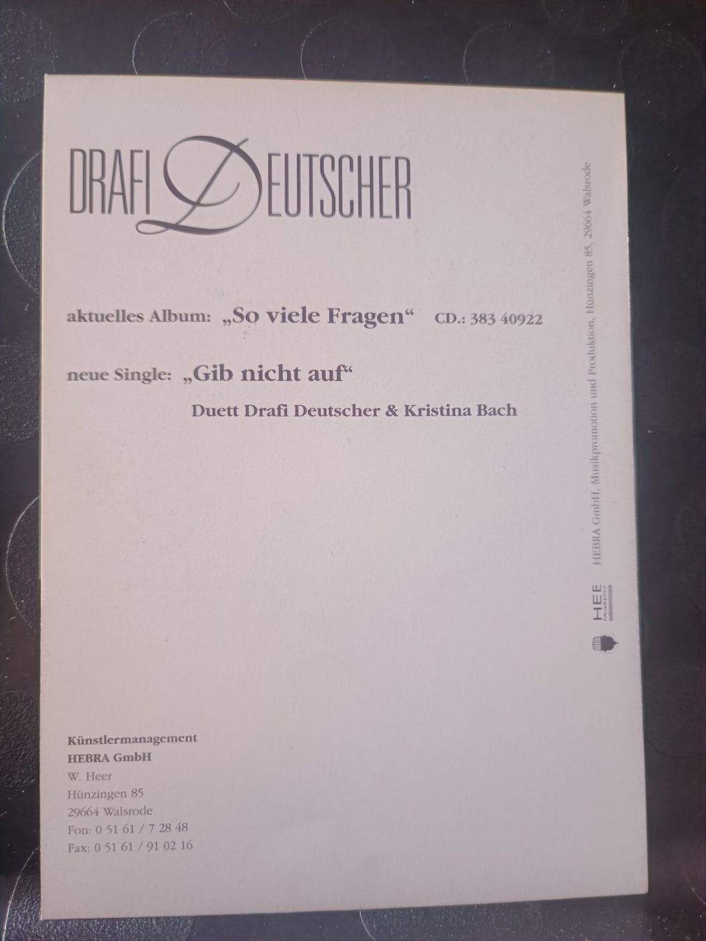 Autografi: Drafi Deutscher - handsigniert Autogrammkarte – Usato da Menziken venduto da Artographs 1