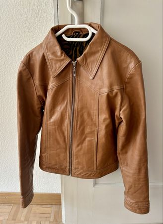 Braune Lederjacke Gr. 36