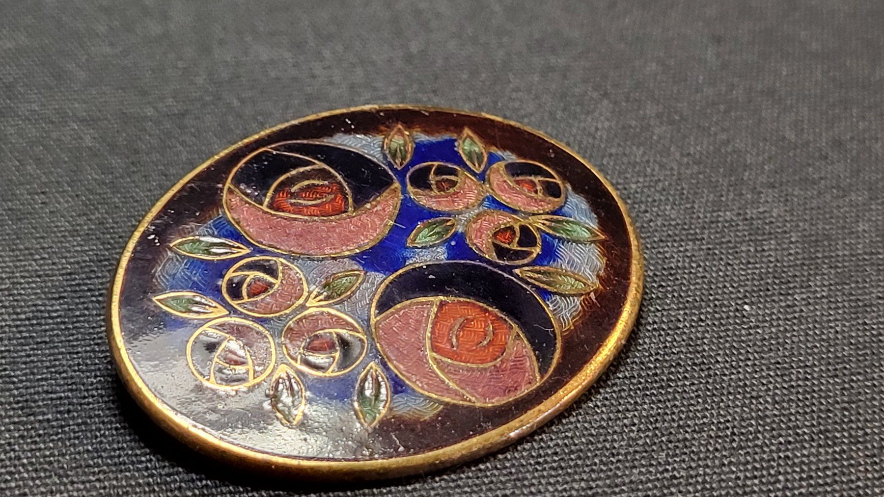 Spille & Fermagli: Emaillierte Blumen-Brosche ART DECO – Usato da Basel venduto da spinne02 2
