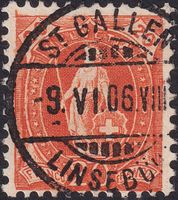 1906: 86A von St.Gallen, schönes Stück mit Vollstempel