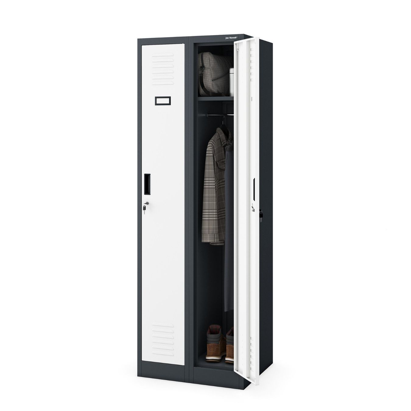 Schränke: Schliessfachschrank 2 Fächer - Anthrazit/Weiss – Neu und originalverpackt aus Wallenwil von toesstal-vertrieb 2