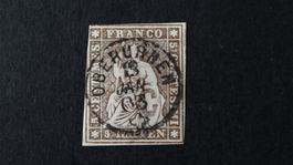 Vollstempel OBERUNREN Zwergstempel SBK 22  13.JAN 1863  138