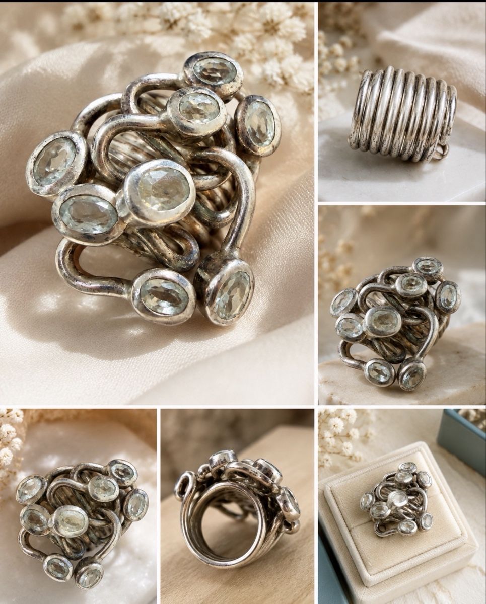 Anelli: Exklusiver 925 Sterling Silber Statement-Ring Gr. 58-59 – Usato da Brunnen venduto da 0fi_67dj