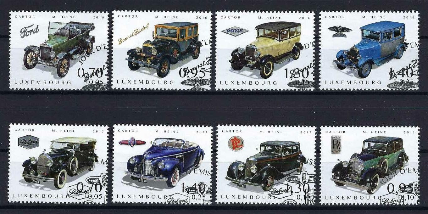 Tutti i francobolli: Luxemburg LUXUS Serie Oldtimer gest. – Usato da Hitzkirch venduto da walti1959