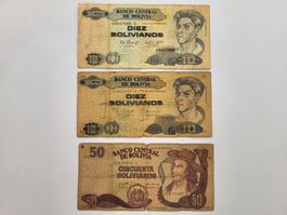 Banknoten aus Bolivien