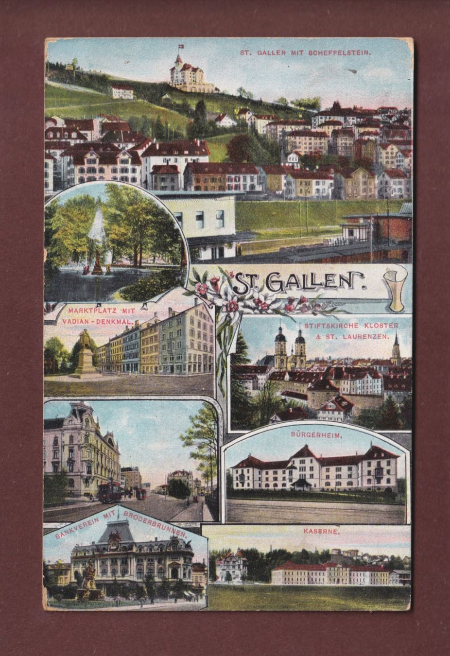 Ansichtskarten: ST. GALLEN - Multiblick - 1907 – Gebraucht aus Pully von nicecards