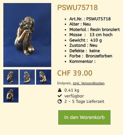 Figuren: Akt Figur PSWU75718  ,  LAGERLIQUIDATION ! – Neu und originalverpackt aus Hagenbuch ZH von cougar1 1