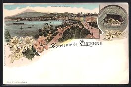Litho Lucerne, Panorama et le Pilate, Mo