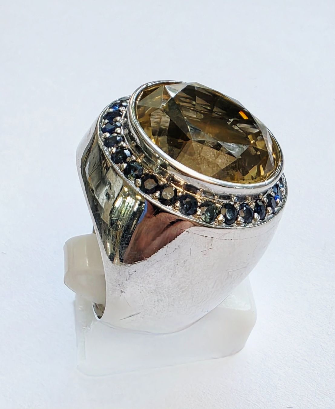 Anelli: Silber Ring Citrin Saphir Grösse 56 Neu – Nuovo (secondo la descrizione) da Zürich venduto da Bieter04 8