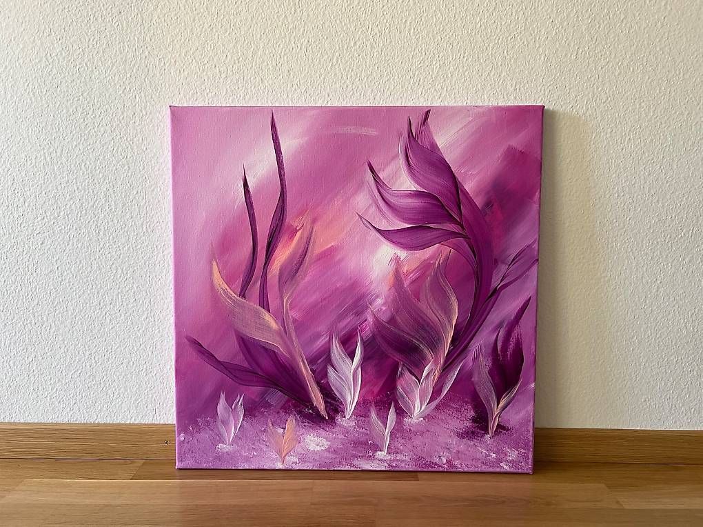 Dipinti: 60x60cm Acryl-Bild "Blütenwald" – Nuovo e nell'imballaggio originale da Urdorf venduto da manuela4 1