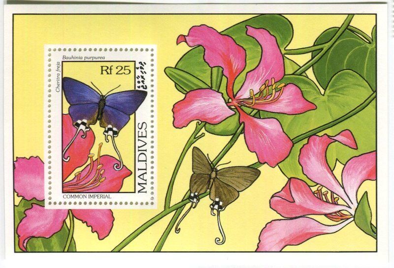 Tous les timbres: Block "Schmetterlinge". Malediven. – Neuf avec emballage d'origine à Basel par Butsch5