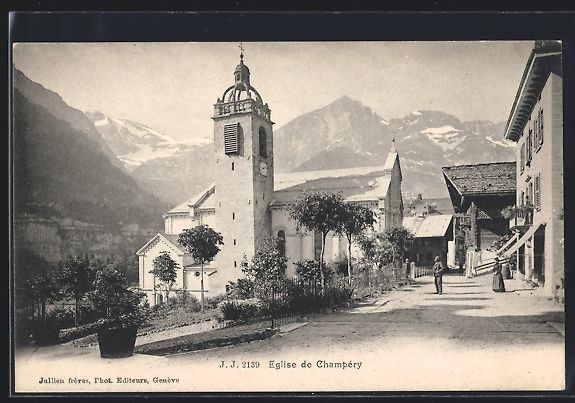 Cartes postales: Champery, Eglise, Blick auf Gebirgspanor – D'occasion à Berlin par bartko-reher