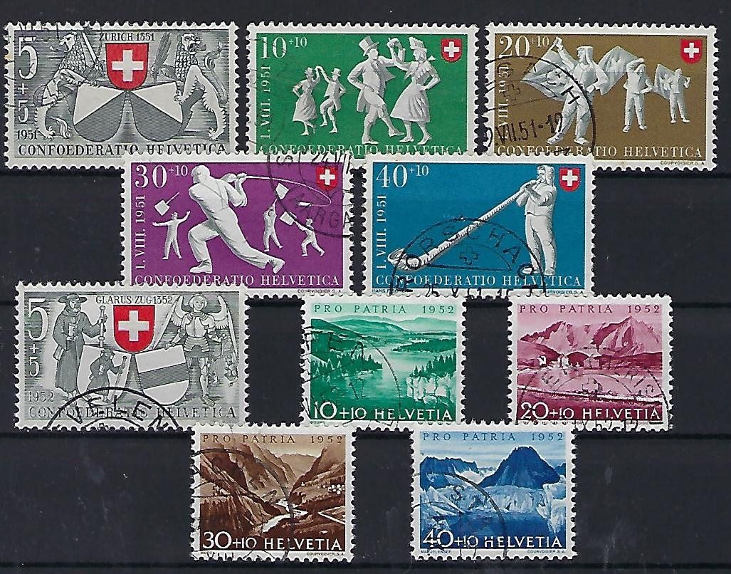 Tutti i francobolli: 1951-52 Pro Patria gestempelt 14229 – Usato da Lunden venduto da Animus999