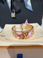 Original Armband Louis Vuitton Initiales Seide Goldfarben Ne