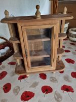 Vintage Holz-Hängeschrank mit Glastür, Regal, Wanddeko-Vi...