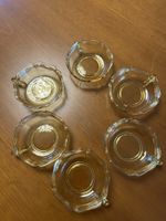 6 Bols vintage en verre jaune avec anse