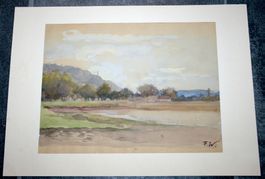 Am Untersee, Aquarell von Fritz Widmann, monogrammiert