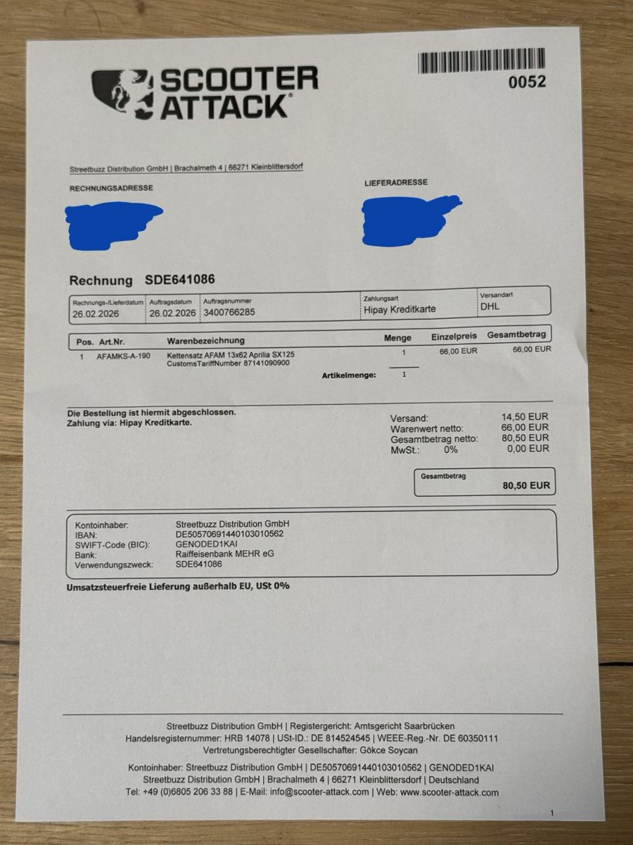 Tutti i ricambio per moto: Kettensatz mit Ritzel 13x62 – Nuovo e nell'imballaggio originale da Zuckenriet venduto da Levi.Zubi 3