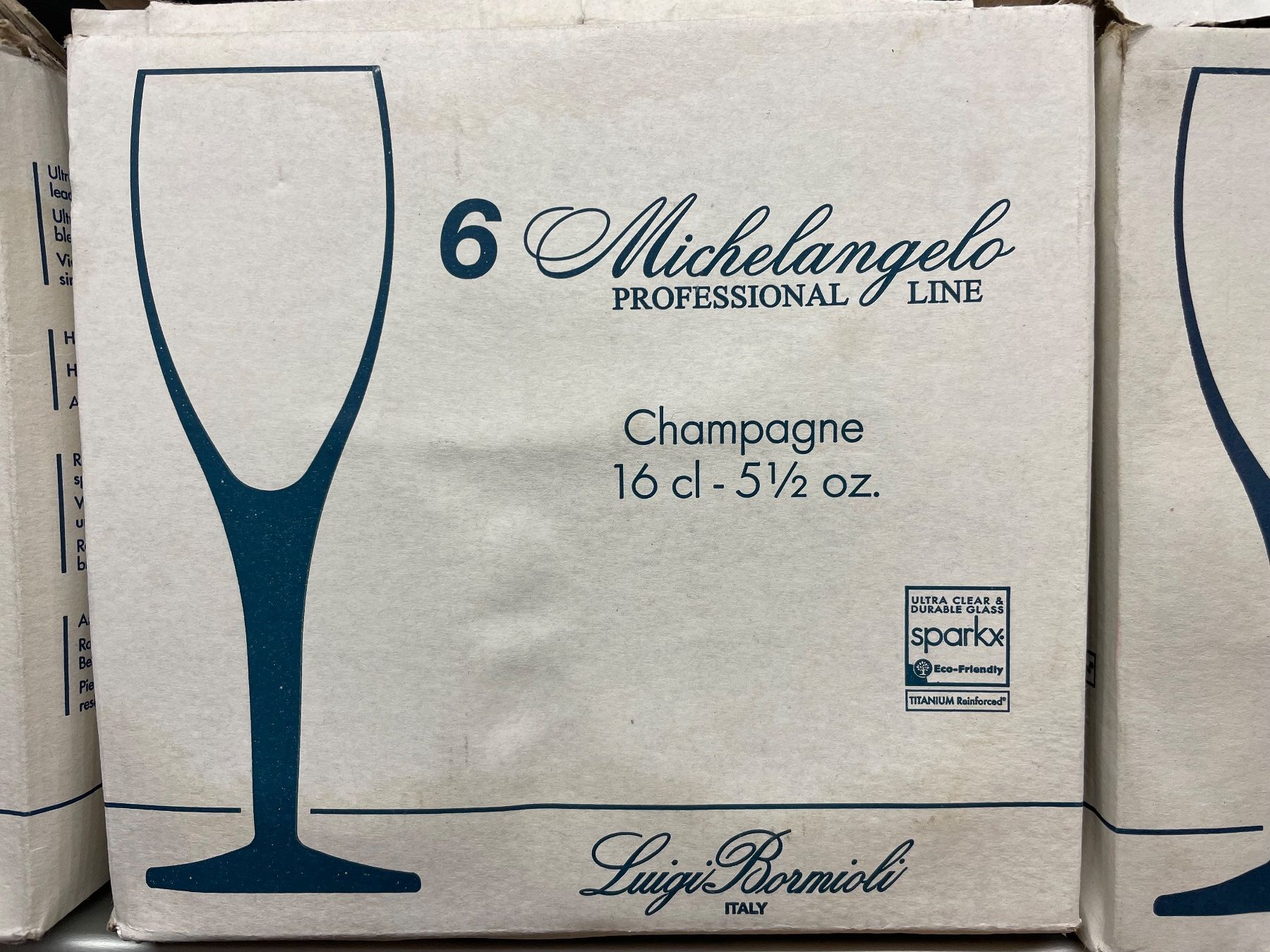 Bicchieri: 6 Luigi Bormioli Michelangelo Champagnergläser – Nuovo (secondo la descrizione) da Zürich venduto da Kronenhalle