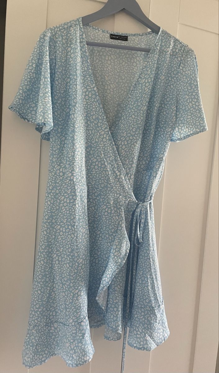 Shein Vestiti: Sommerwickelkleid Gr. L/XL Blau mit Muster – Nuovo (secondo la descrizione) da HORGEN venduto da paris007