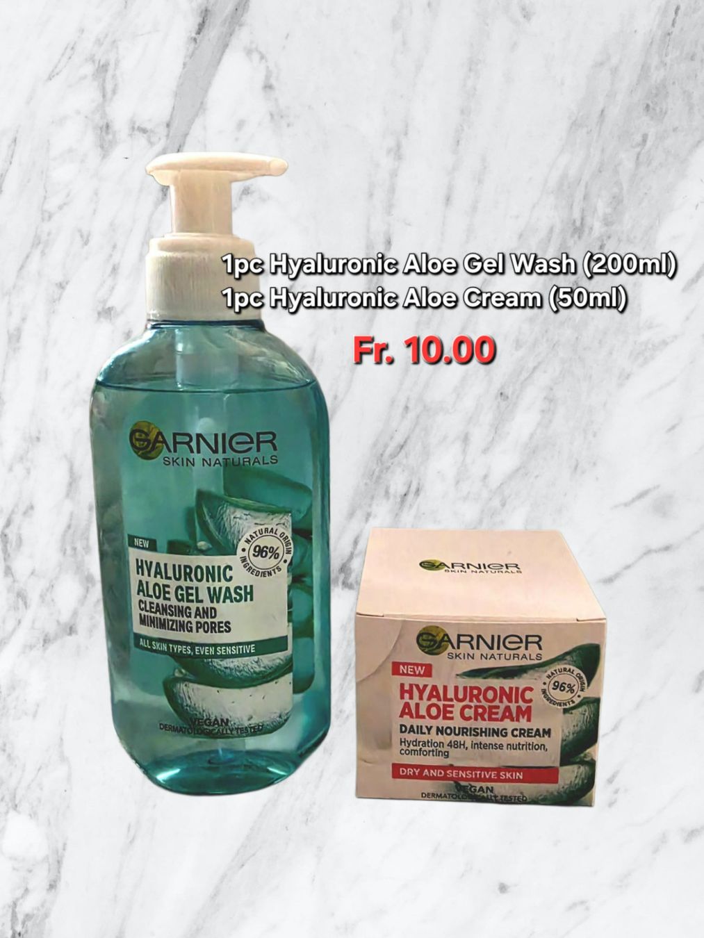 Garnier Cura del viso: Garnier Hyaluronic Aloe Set – Nuovo e nell'imballaggio originale da Einsiedeln venduto da Lirpae