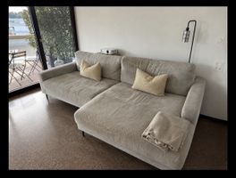 Ecksofa Cordstoff beige 270 cm x 190 cm gebraucht