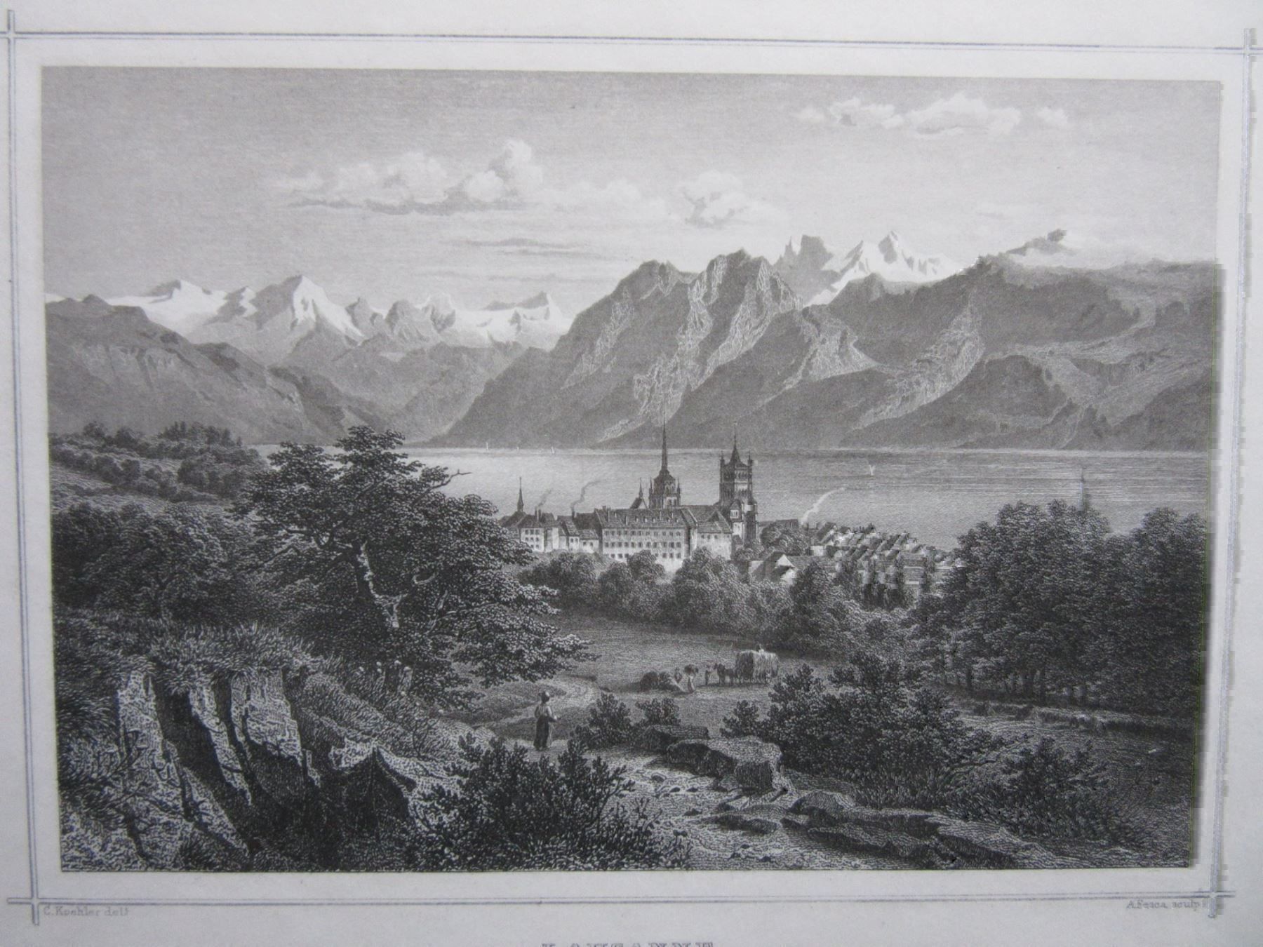 Incisioni: LAUSANNE STAHLSTICH – Usato da Gersau venduto da grafik-kunst