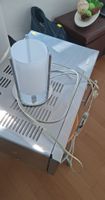 Tischlampe Metall Glas weiss guter Zustand