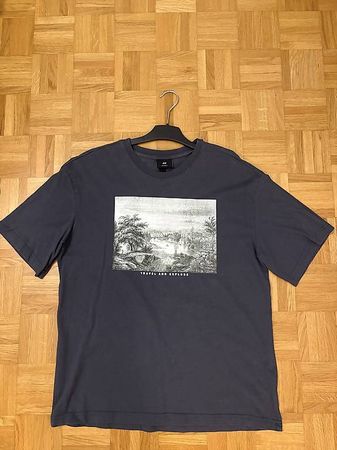 T-Shirt in Grau mit Print