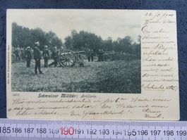 ARMEE SCHWEIZ ARTILLERIE BATTERIE SCHUSS BEREIT 1900 MILITÄR