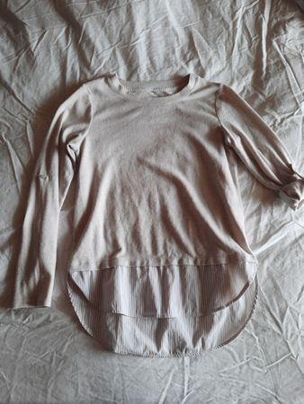 Hübscher Damen-Pullover mit Hemdbluse-Einsatz, Gr.36/38🤍🦝