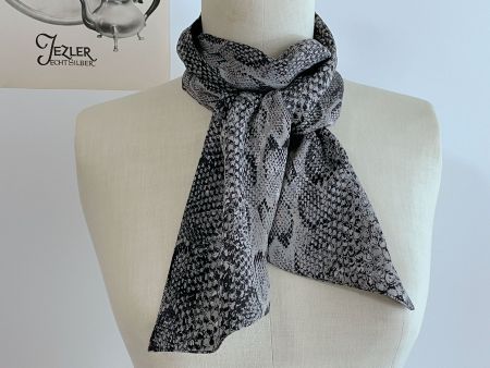 Schal Seide grau-schwarz animal print VINTAGE 1990s