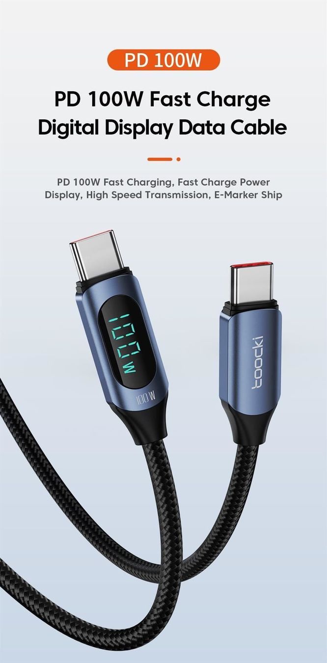 Ladegeräte: câble de recharge rapide USB 100W, 2 m – Neu und originalverpackt aus Delémont von abonprix