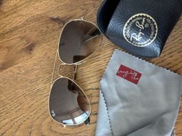 Ray-Ban Sonnenbrille Aviator Double Bridge Gold Top Zustand