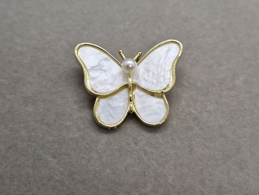 PENDENTIF PAPILLON EN verre Style de Murano ton bleu strié Argent Or EUR 4,50 - FR