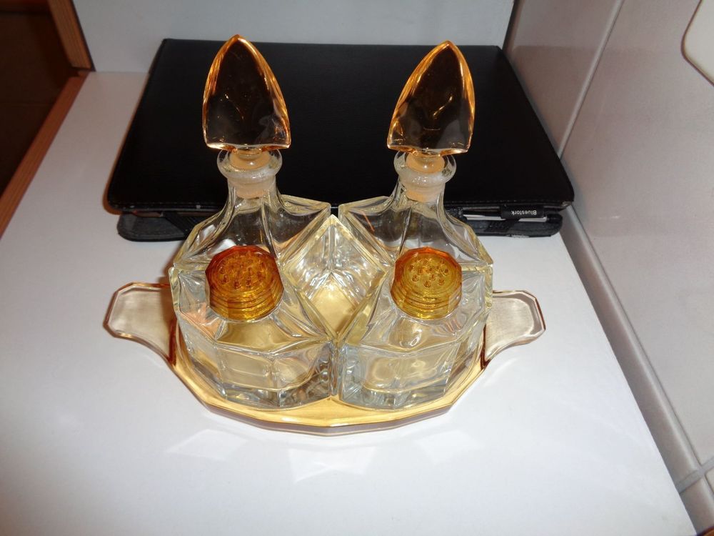 Alte Glas Menage für Salz und Pfeffer | Kaufen auf