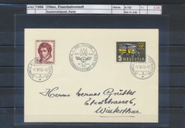 1956 Olten, "Eisenbahnstadt", Automobilpost, Karte