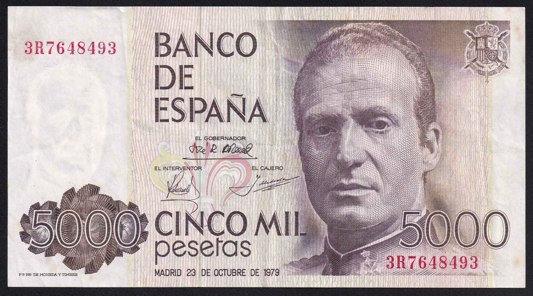 Banconote: Spanien 5000 Pesetas 1979 – Usato da Brugg AG venduto da banknoten_muesli