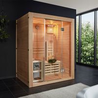 2987 Finnische Saunakabine Sauna LUZERN L 4,5kW Harvia Ofen