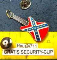 REBEL SÜDSTAATEN GITARRE PIN GEPRÄGT MIT SECURITY-CLIP