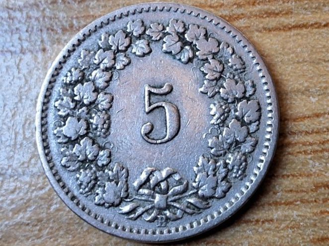 Tutti le monete: 5 Rappen 1895 – Usato da Münchenstein venduto da purbach1 5