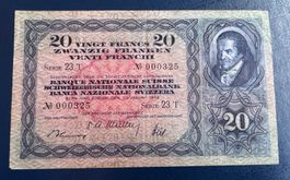 20 Franken 1949 Serie 23T No 000325