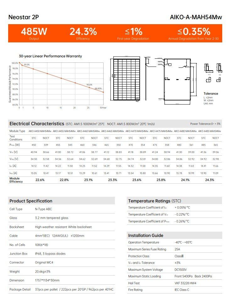 Dispositivi a energia solare: Photovoltaik - / Solaranlage 10.2kWp AIKO Solar 465Wp Module – Nuovo e nell'imballaggio originale da Hosenruck venduto da Gfaster0 5