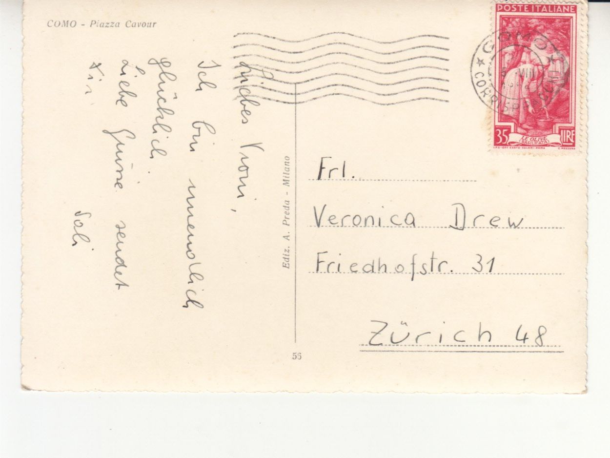 Ansichtskarten: Como 1954 coloriert – Gebraucht aus Bürglen TG von StampGraf 1