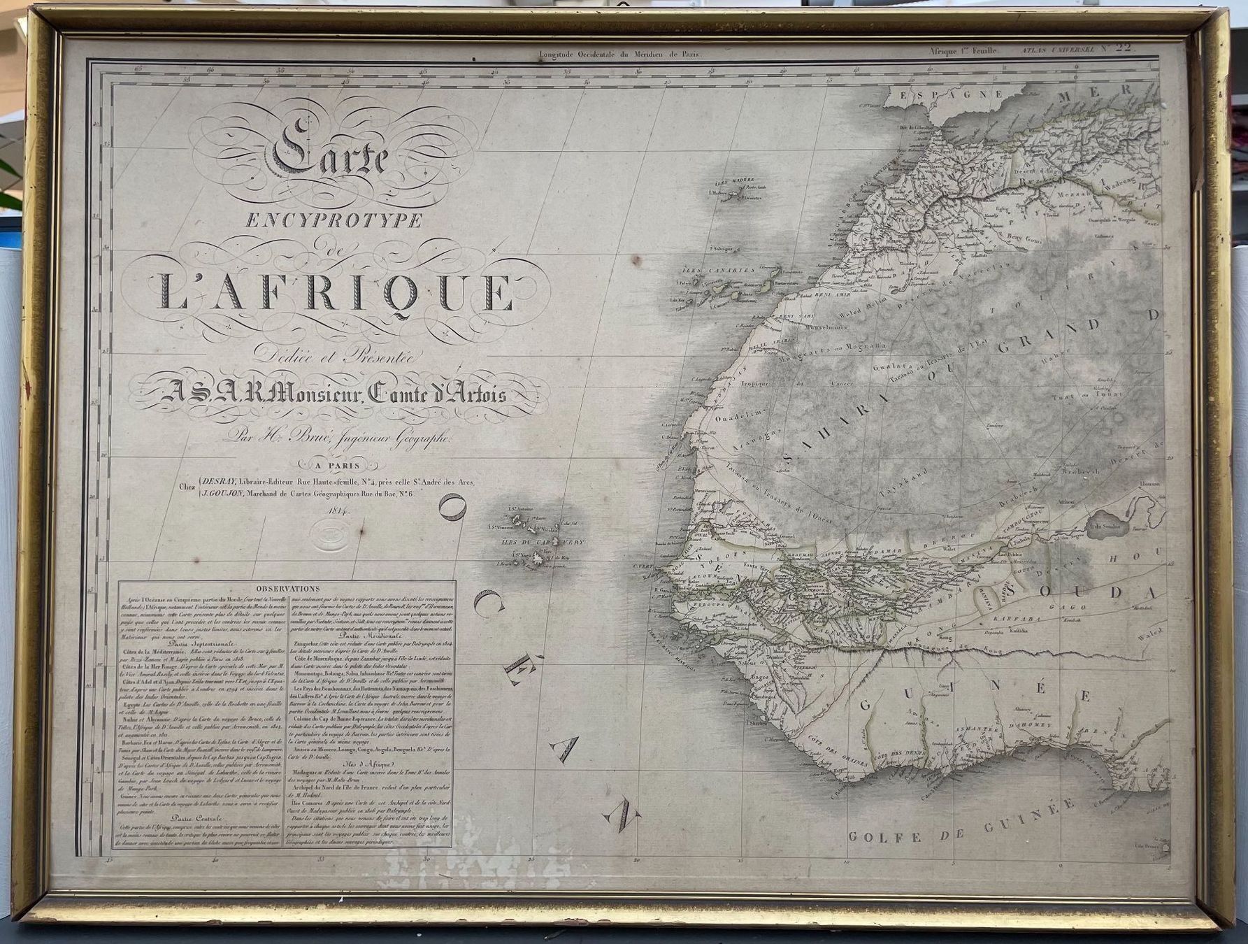 Cartine & Atlanti: CARTE  DE L‘AFRIQUE 1814 - UNIQUE – Usato da Zürich venduto da Danokiko