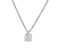 Girocollo Punto Luce in oro bianco 18k con diamante naturale