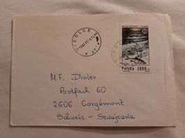 Enveloppe Pologne Siedlce 11.6.1992 poisson