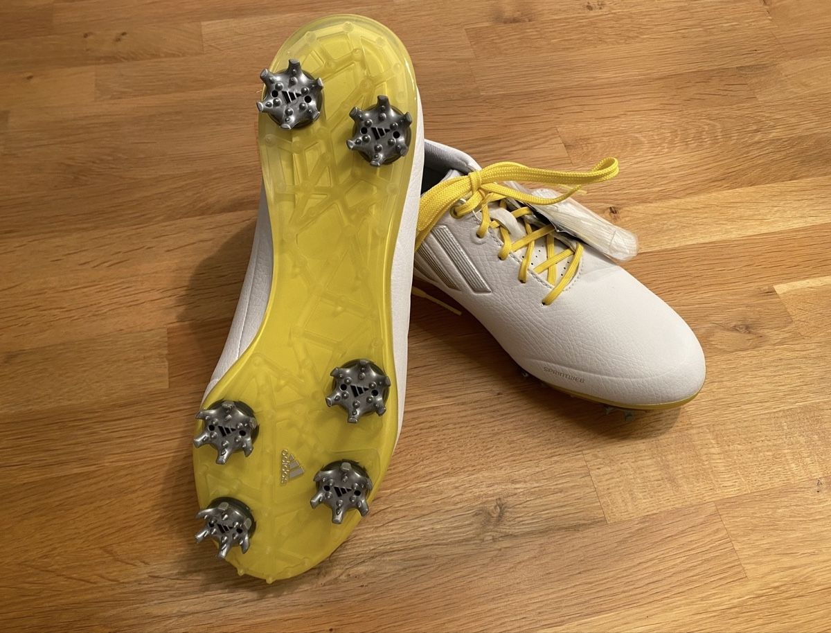 Adidas Scarpe da donna: Adidas Golfschuhe weiss/gelb Gr. 38 – Nuovo e nell'imballaggio originale da Steffisburg venduto da santra 1