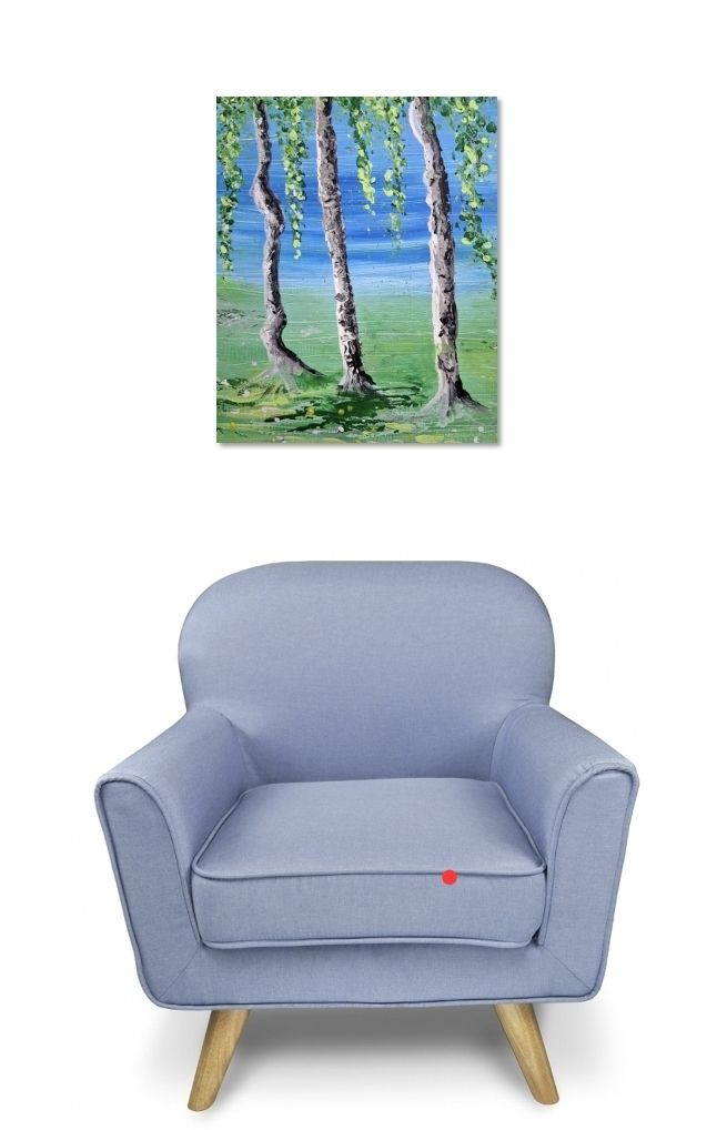 Dipinti: Original Acryl Gemälde 30x24cm Birkenwald  Handgemalt – Nuovo e nell'imballaggio originale da Rovio venduto da POSITIFFARTandPLANTS 2