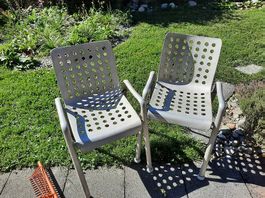 2 Original Landistühle, Alu Designklassiker
